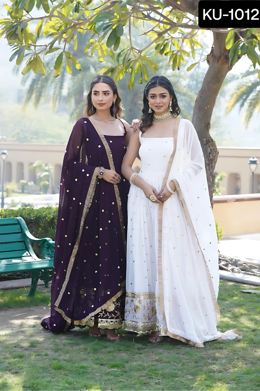 ✨ ETHEREAL GRACE ✨ Premium Designer Gown & Dupatta Ensemble